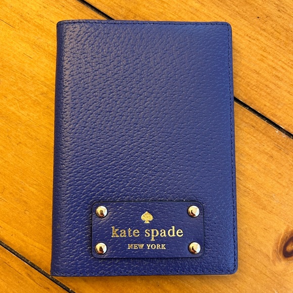 kate spade Accessories - Kate Spade Pebbled Leather Royal Blue Passport Holder